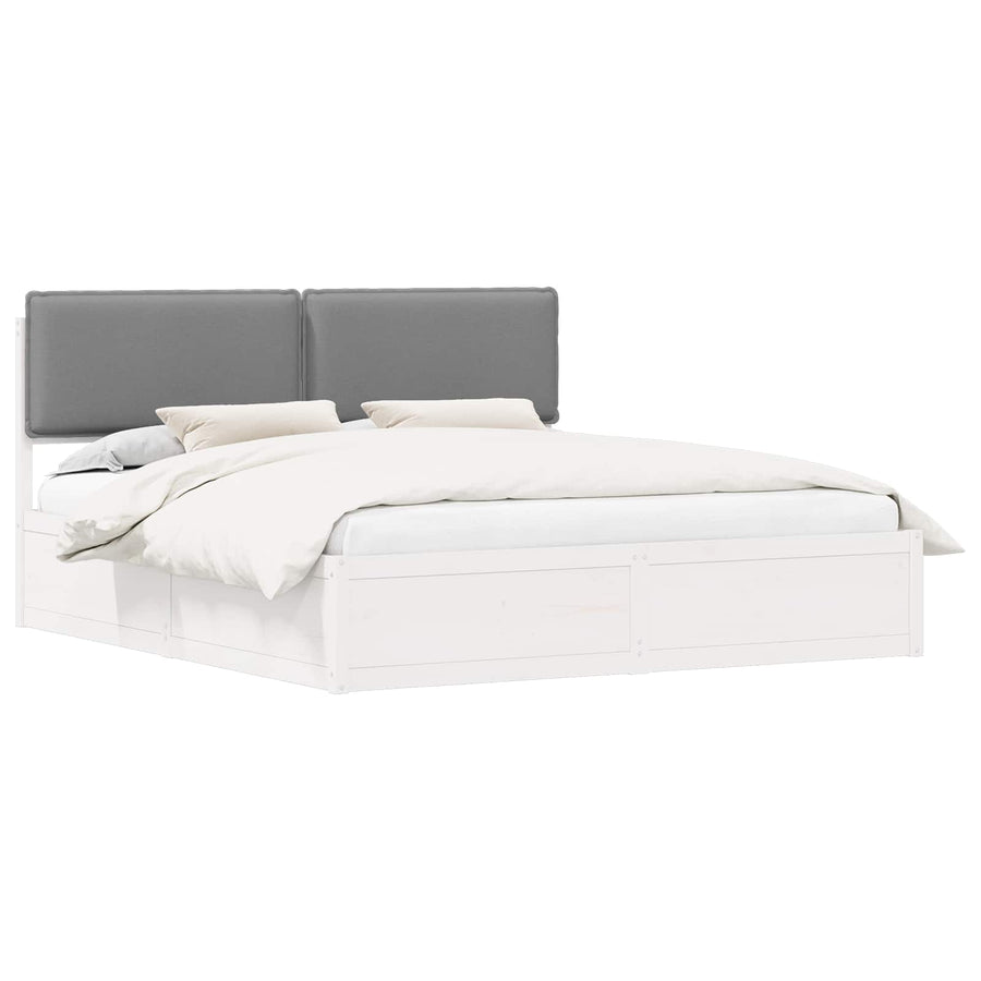 Bedframe met Gevoerd Hoofdgedeelte Lichtgrijs 200 x 200 cm
