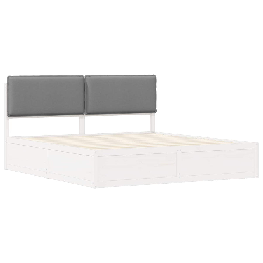 Bedframe met Gevoerd Hoofdgedeelte Lichtgrijs 200 x 200 cm