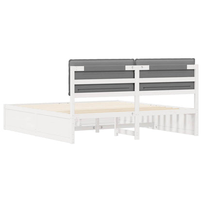 Bedframe met Gevoerd Hoofdgedeelte Lichtgrijs 200 x 200 cm