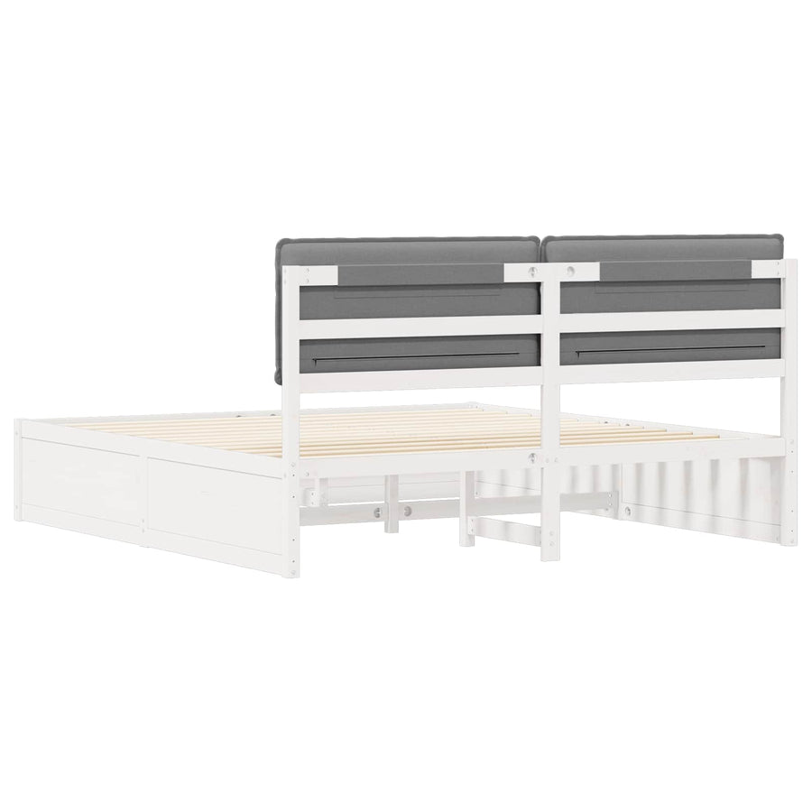Bedframe met Gevoerd Hoofdgedeelte Lichtgrijs 200 x 200 cm