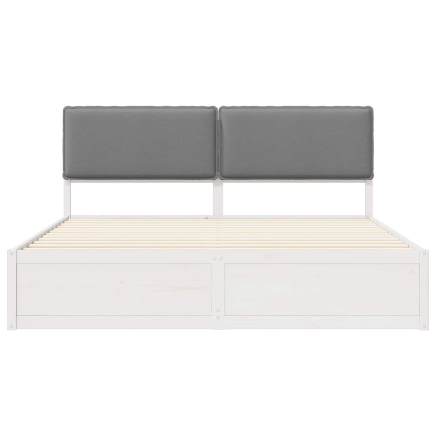 Bedframe met Gevoerd Hoofdgedeelte Lichtgrijs 200 x 200 cm