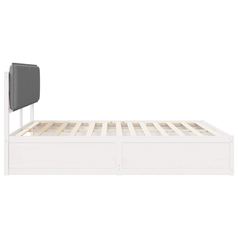 Bedframe met Gevoerd Hoofdgedeelte Lichtgrijs 200 x 200 cm