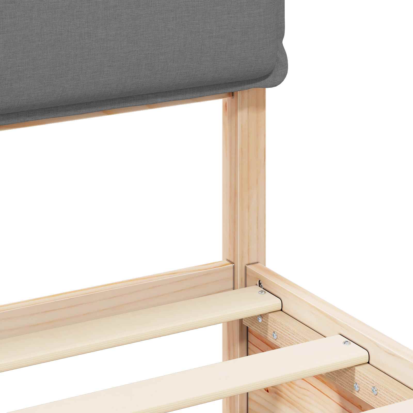 Bedframe met Gevoerd Hoofdgedeelte Lichtgrijs 180 x 200 cm