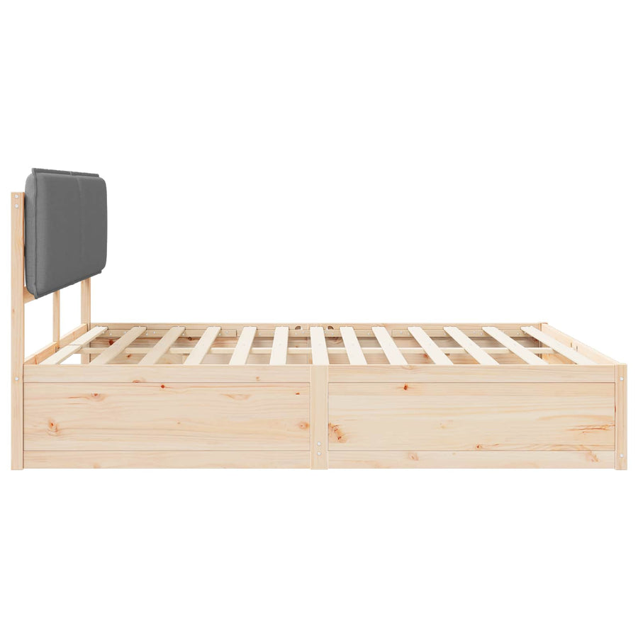 Bedframe met Gevoerd Hoofdgedeelte Lichtgrijs 180 x 200 cm