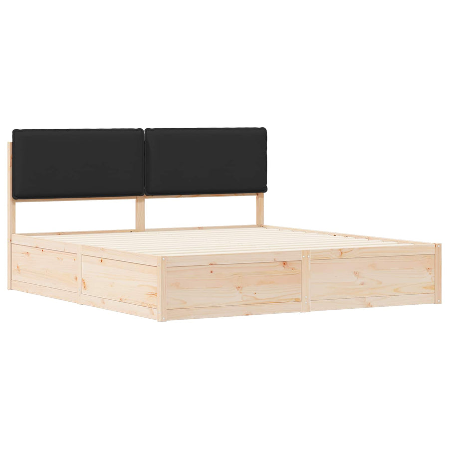 Bedframe met Gevoerd Hoofdgedeelte Zwart 180 x 200 cm
