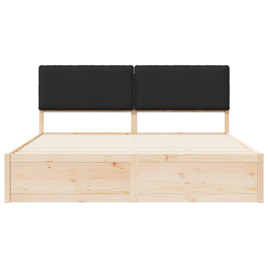Bedframe met Gevoerd Hoofdgedeelte Zwart 180 x 200 cm
