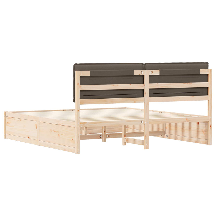 Bedframe met Gevoerd Hoofdgedeelte Taupe 180 x 200 cm