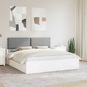 Bedframe massief grenenhout lichtgrijs 180x200 cm