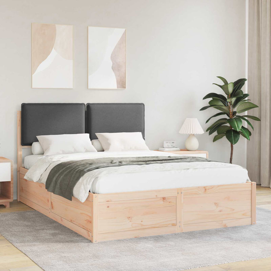 Bedframe met Gevoerd Hoofdgedeelte Donkergrijs 160 x 200 cm