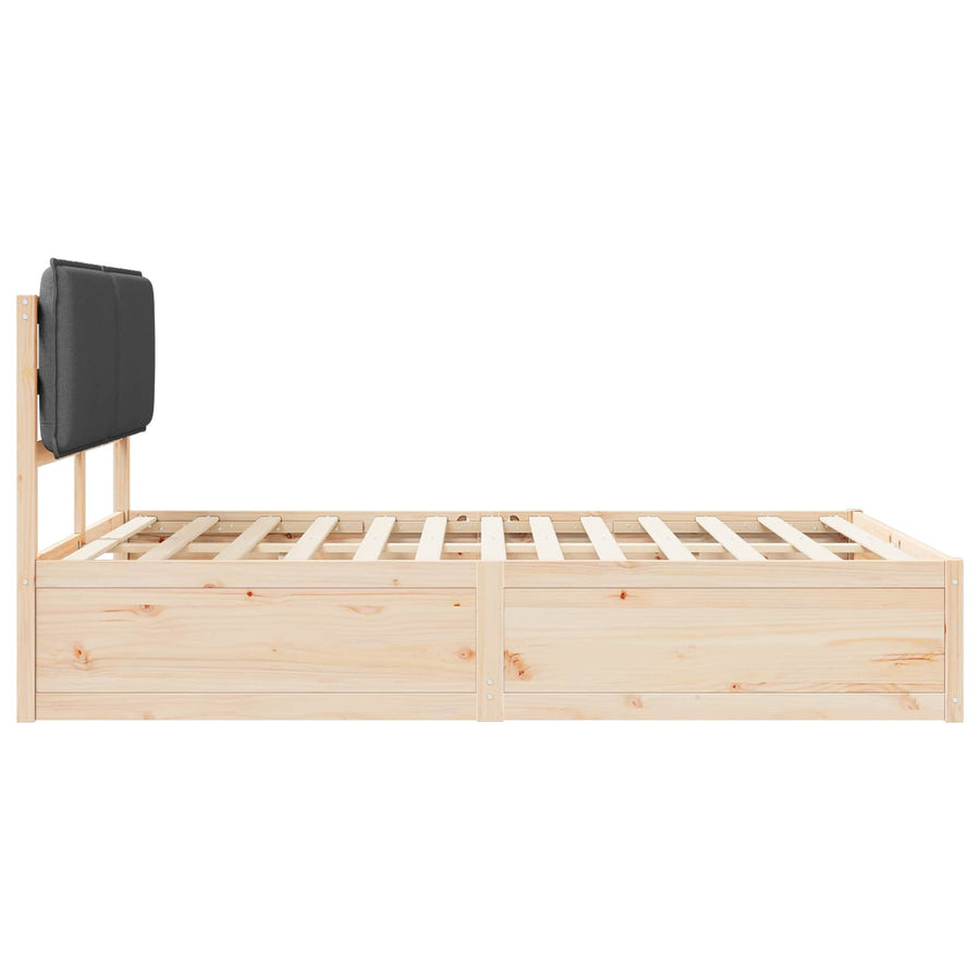 Bedframe met Gevoerd Hoofdgedeelte Donkergrijs 160 x 200 cm