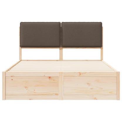 Bedframe met Gevoerd Hoofdgedeelte Taupe 160 x 200 cm
