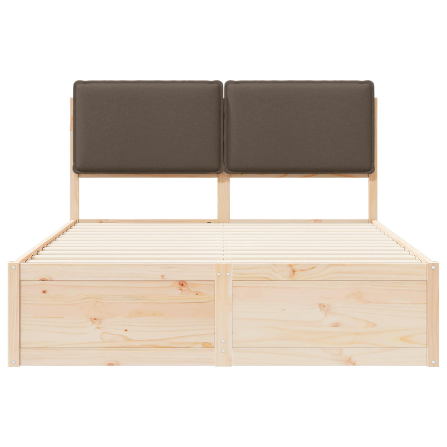 Bedframe met Gevoerd Hoofdgedeelte Taupe 160 x 200 cm