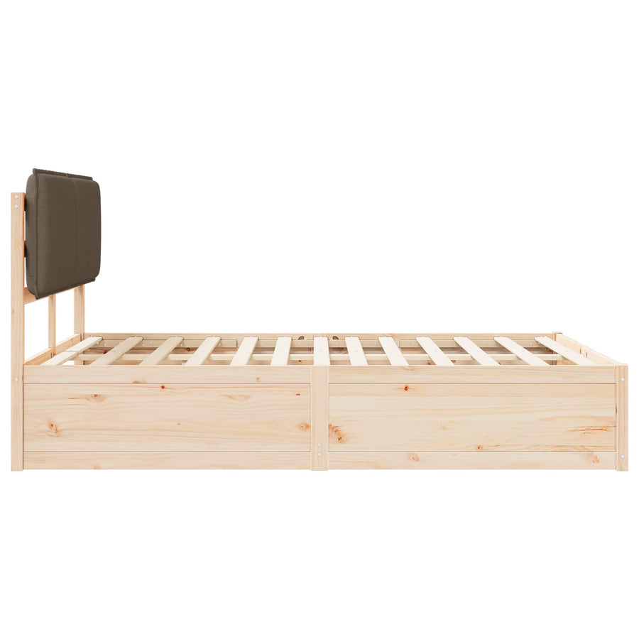 Bedframe met Gevoerd Hoofdgedeelte Taupe 160 x 200 cm