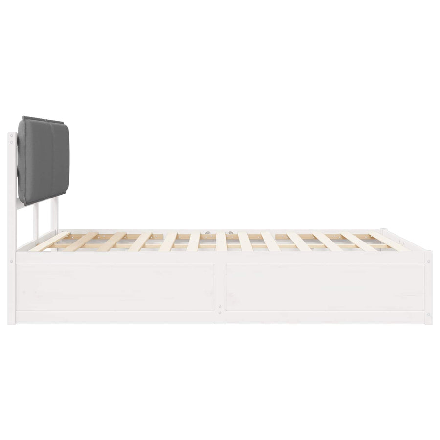 Bedframe met Gevoerd Hoofdgedeelte Lichtgrijs 160 x 200 cm