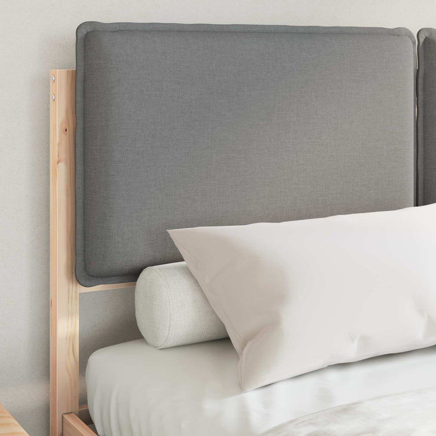 Bedframe met Gevoerd Hoofdgedeelte Lichtgrijs 150 x 200 cm