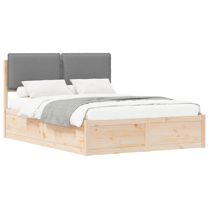 Bedframe met Gevoerd Hoofdgedeelte Lichtgrijs 150 x 200 cm