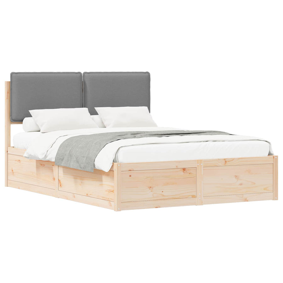Bedframe met Gevoerd Hoofdgedeelte Lichtgrijs 150 x 200 cm