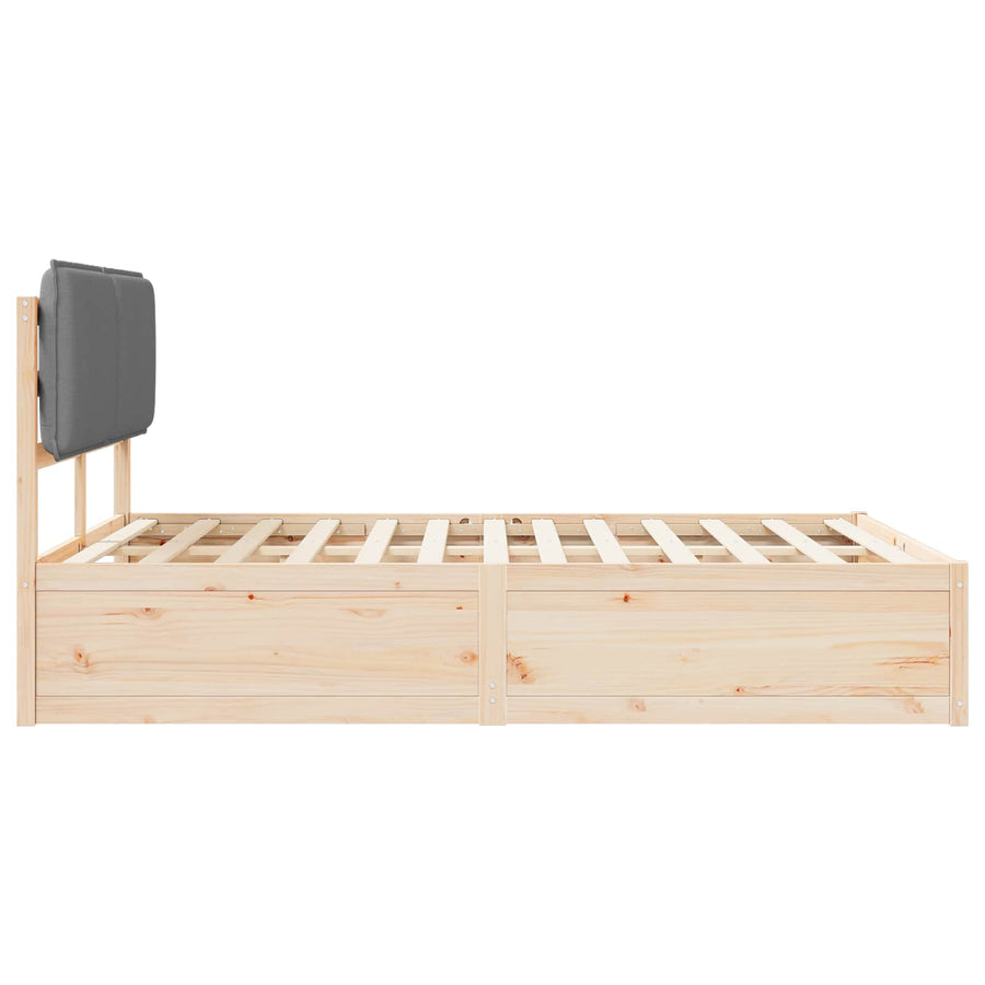 Bedframe met Gevoerd Hoofdgedeelte Lichtgrijs 150 x 200 cm