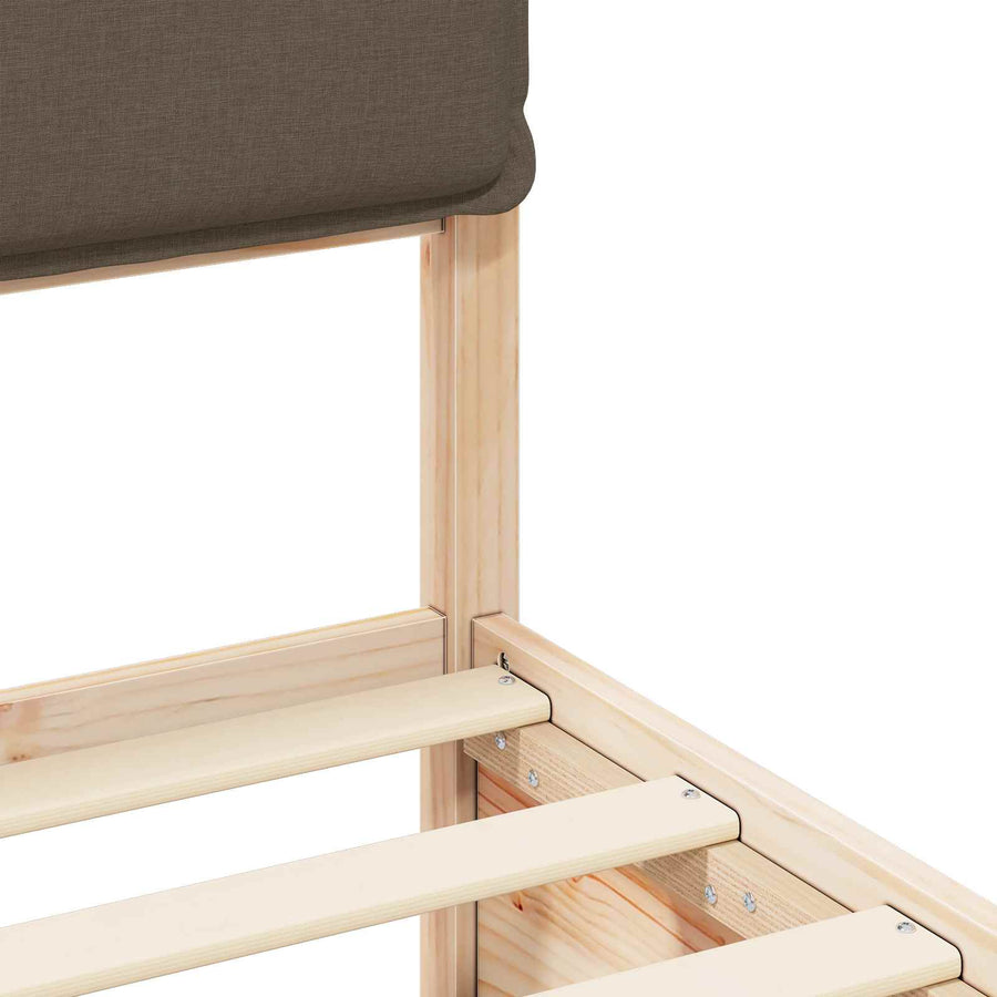 Bedframe met Gevoerd Hoofdgedeelte Taupe 150 x 200 cm