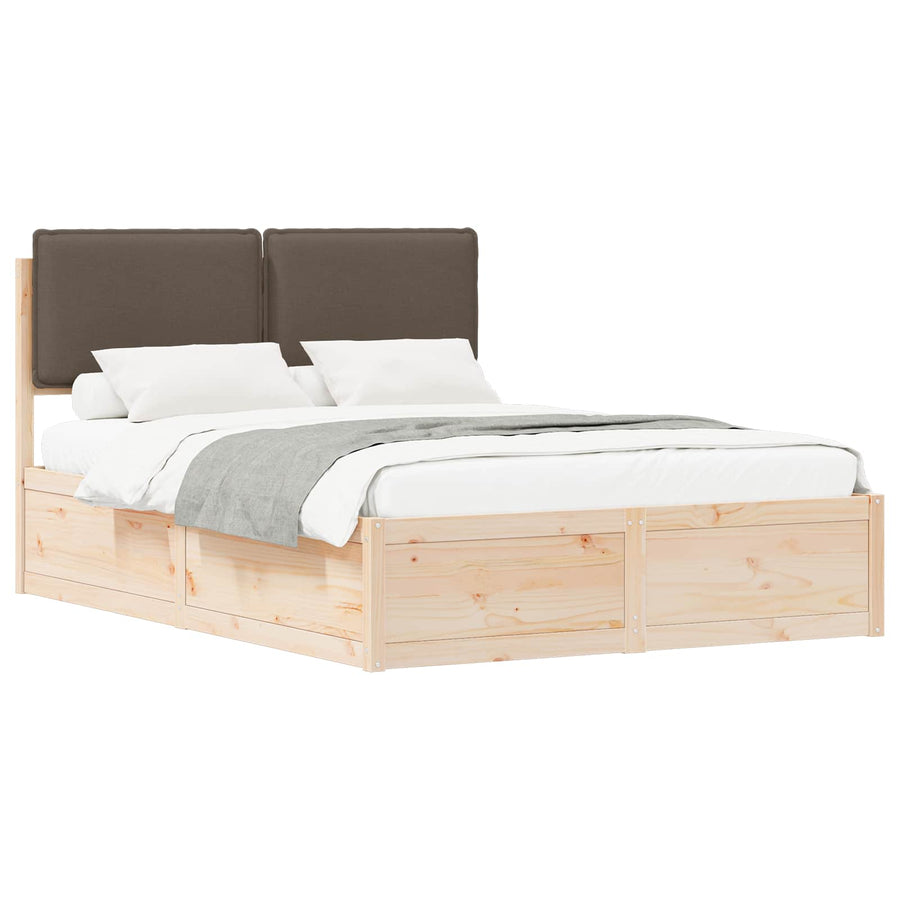 Bedframe met Gevoerd Hoofdgedeelte Taupe 150 x 200 cm