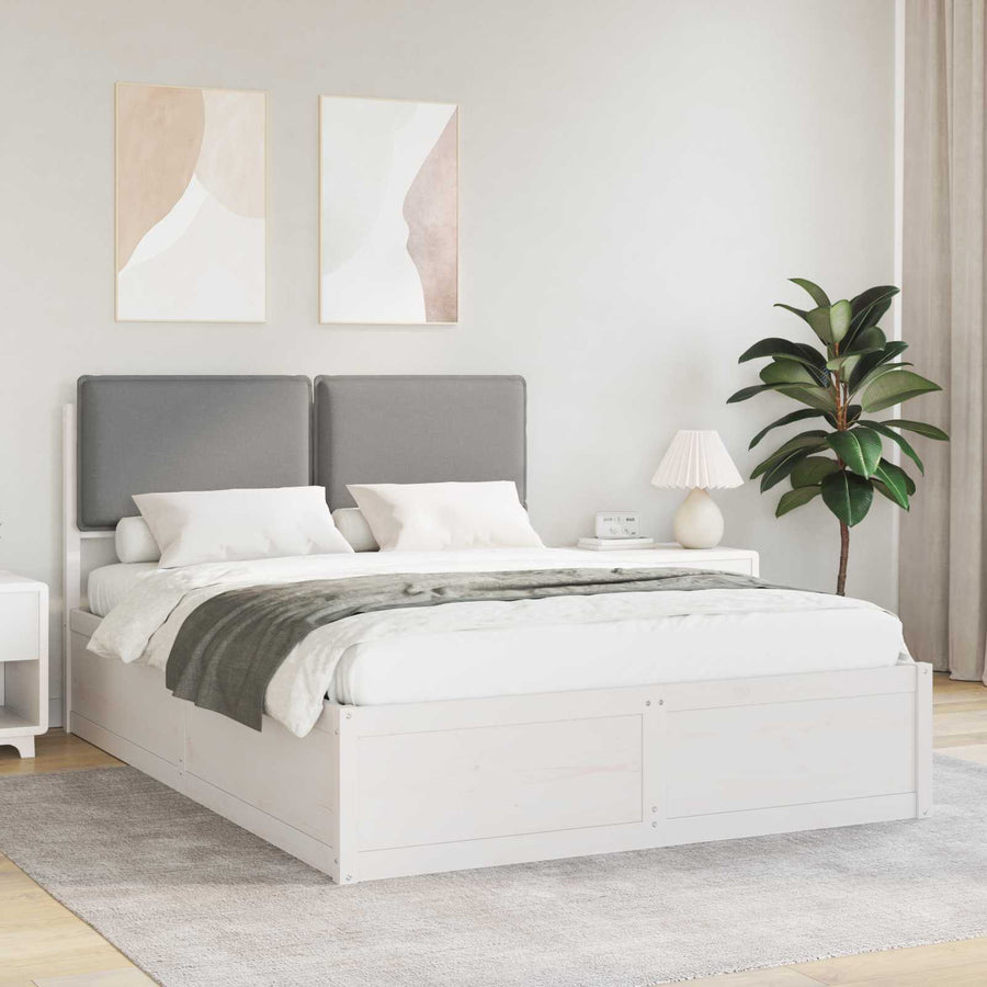 Bedframe met Gevoerd Hoofdgedeelte Lichtgrijs 150 x 200 cm