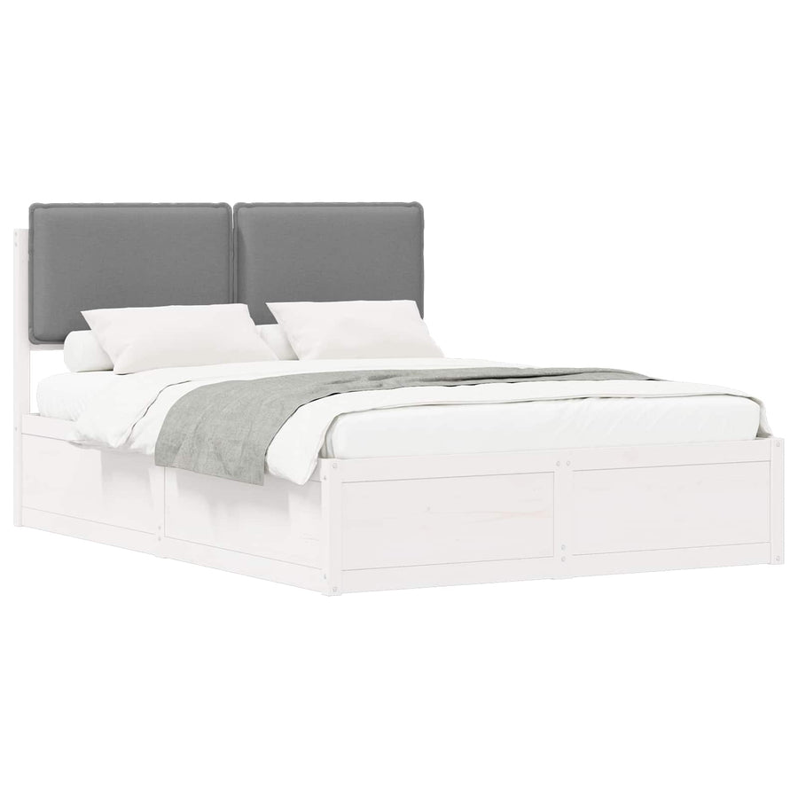 Bedframe met Gevoerd Hoofdgedeelte Lichtgrijs 150 x 200 cm