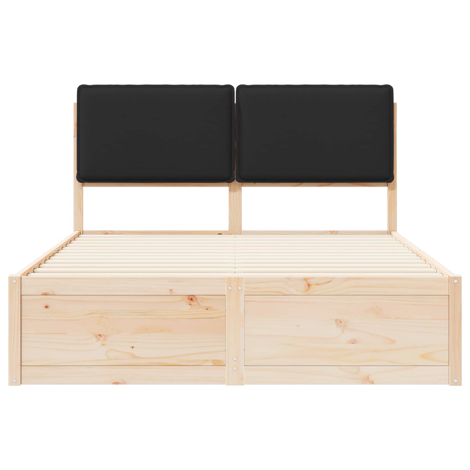 Bedframe met Gevoerd Hoofdgedeelte Zwart 140 x 200 cm