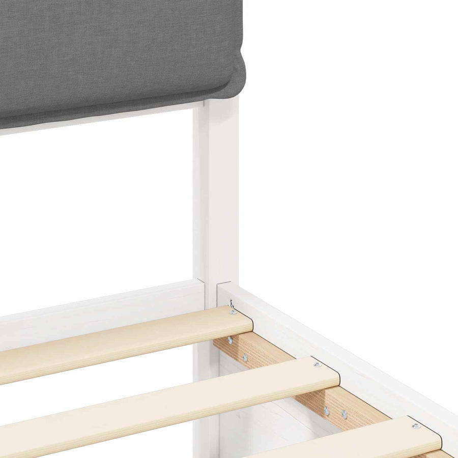 Bedframe met Gevoerd Hoofdgedeelte Lichtgrijs 140 x 200 cm