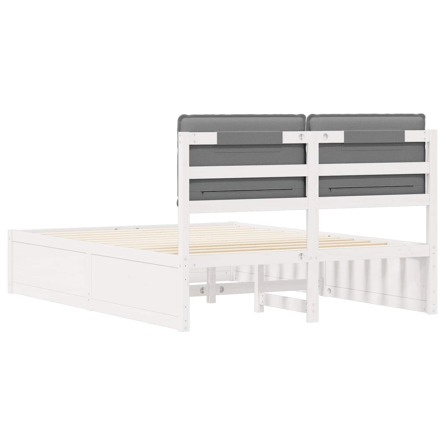 Bedframe met Gevoerd Hoofdgedeelte Lichtgrijs 140 x 200 cm