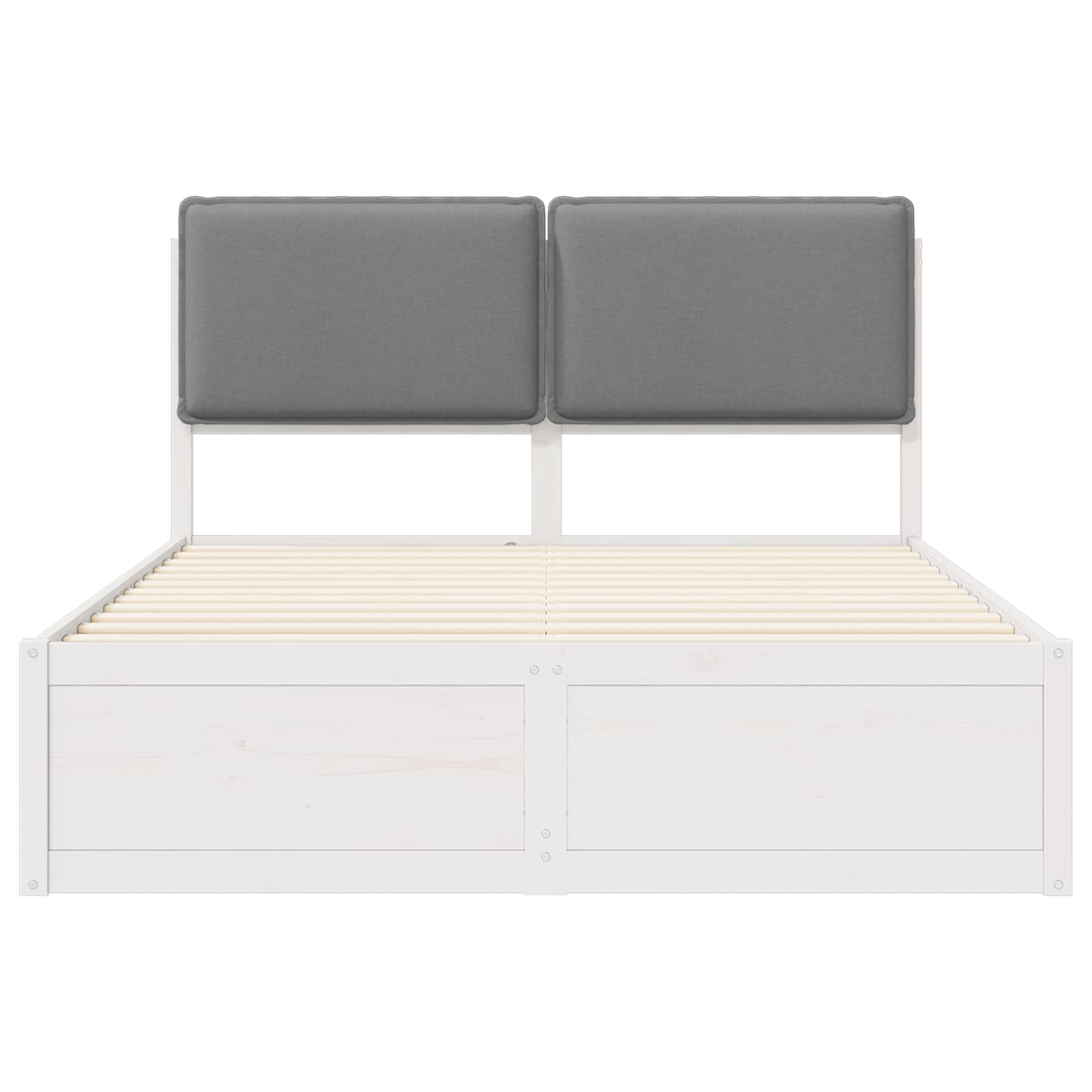 Bedframe met Gevoerd Hoofdgedeelte Lichtgrijs 140 x 200 cm