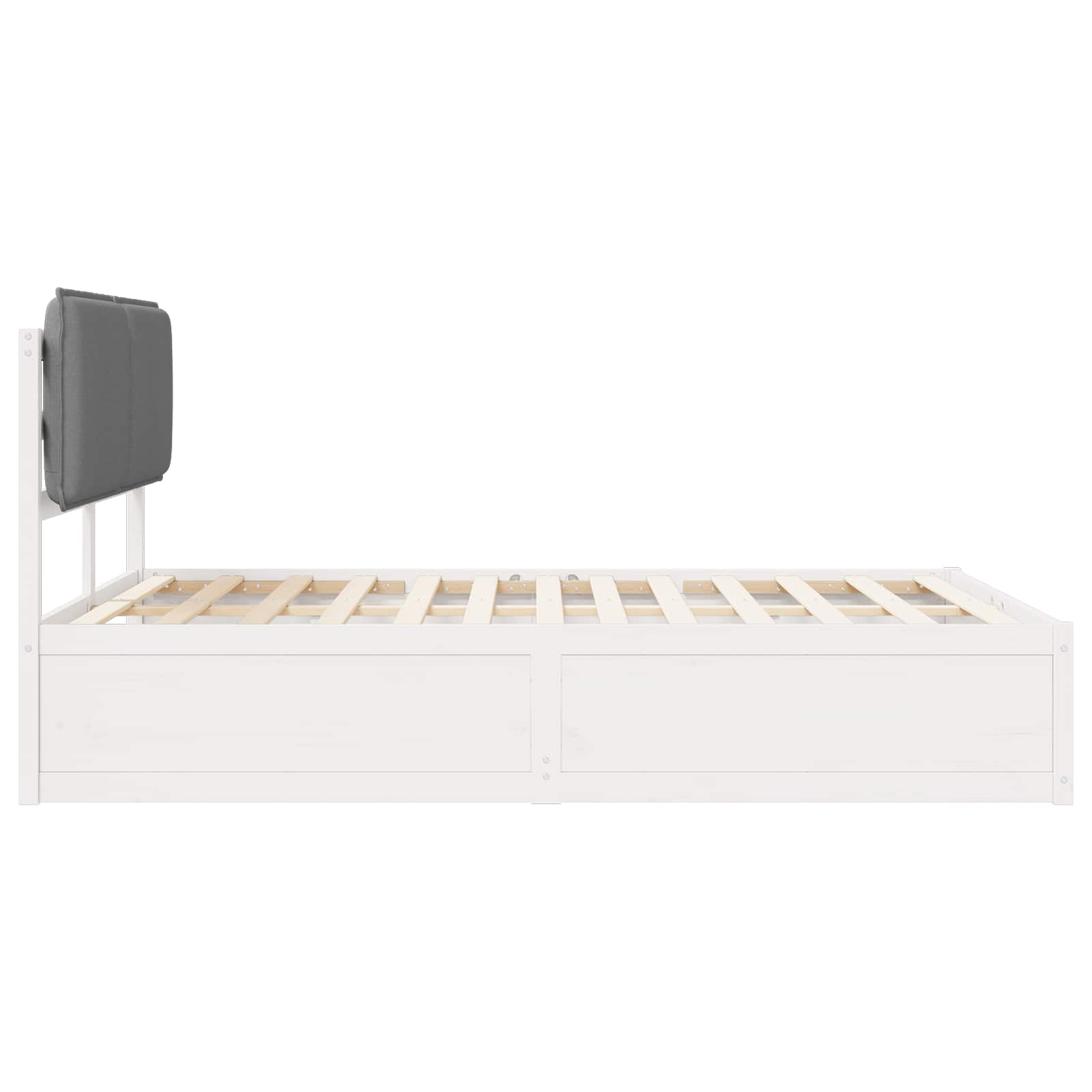 Bedframe met Gevoerd Hoofdgedeelte Lichtgrijs 140 x 200 cm