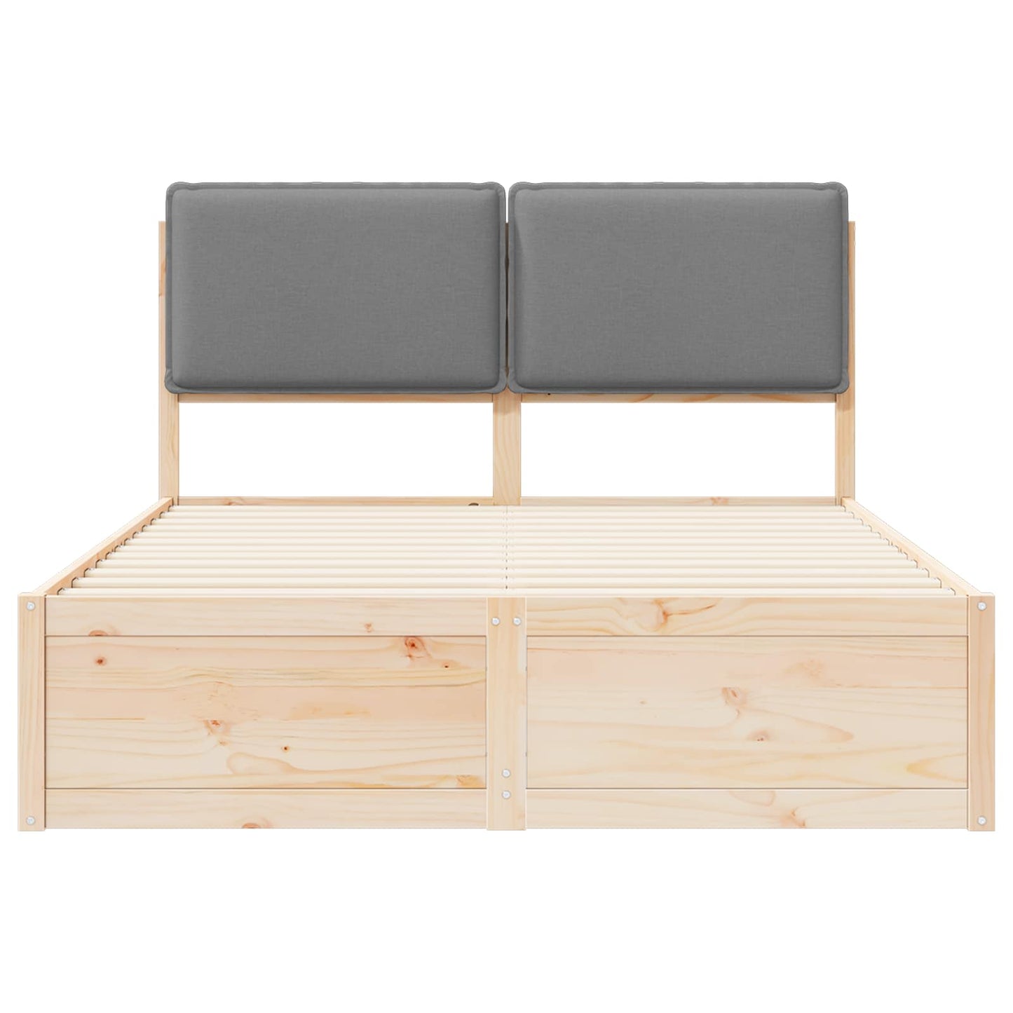 Bedframe met Gevoerd Hoofdgedeelte Lichtgrijs 140 x 190 cm