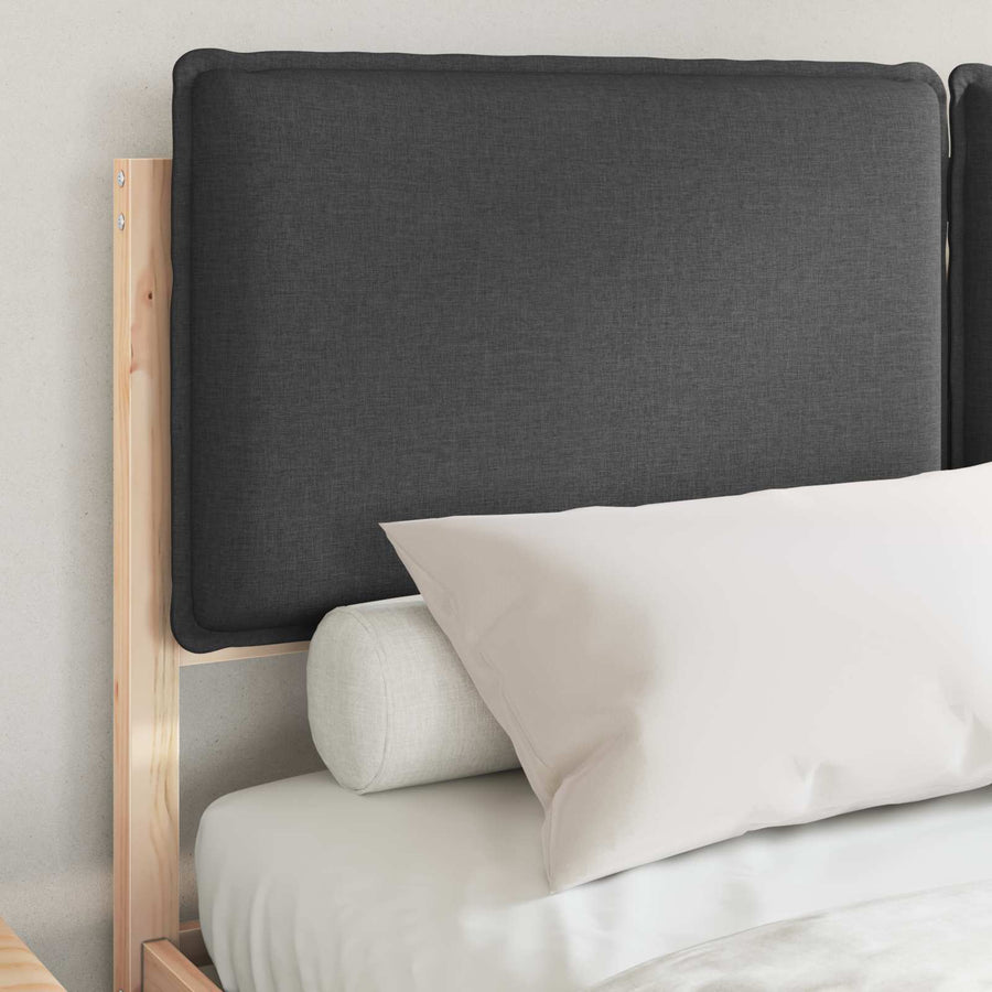 Bedframe met Gevoerd Hoofdgedeelte Donkergrijs 135 x 190 cm