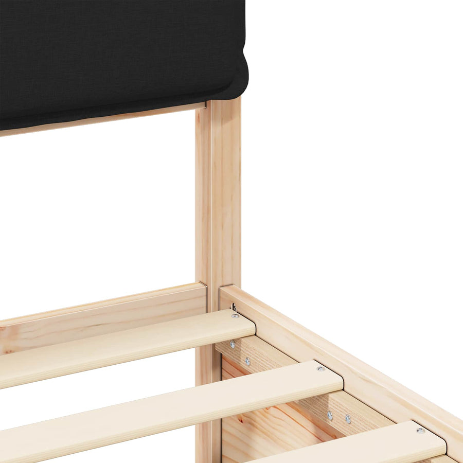 Bedframe met Gevoerd Hoofdgedeelte Zwart 135 x 190 cm