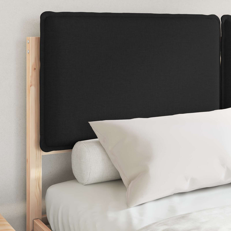 Bedframe met Gevoerd Hoofdgedeelte Zwart 135 x 190 cm