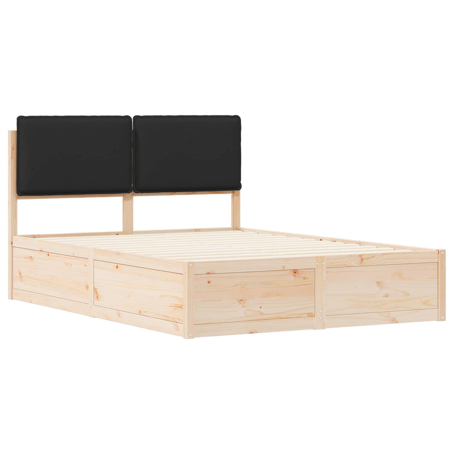 Bedframe met Gevoerd Hoofdgedeelte Zwart 135 x 190 cm