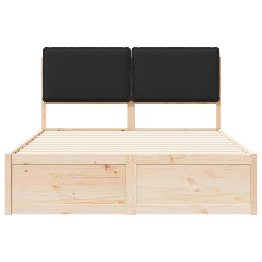 Bedframe met Gevoerd Hoofdgedeelte Zwart 135 x 190 cm