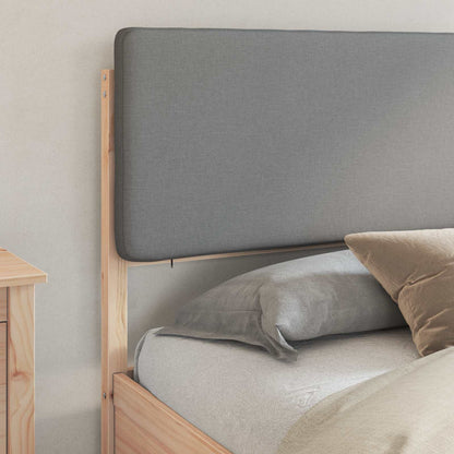 Bedframe met Gevoerd Hoofdgedeelte Lichtgrijs 200 x 200 cm