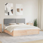 Bedframe massief grenenhout lichtgrijs 200x200 cm