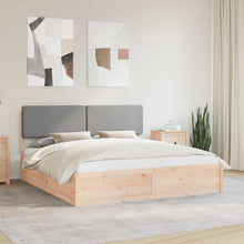 Bedframe met Gevoerd Hoofdgedeelte Lichtgrijs 200 x 200 cm