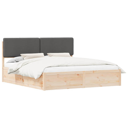 Bedframe met Gevoerd Hoofdgedeelte Donkergrijs 200 x 200 cm