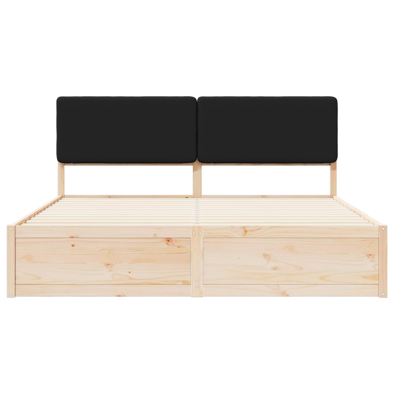 Bedframe met Gevoerd Hoofdgedeelte Zwart 200 x 200 cm