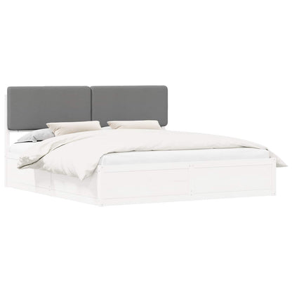 Bedframe met Gevoerd Hoofdgedeelte Lichtgrijs 200 x 200 cm