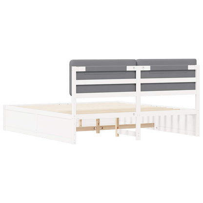 Bedframe met Gevoerd Hoofdgedeelte Lichtgrijs 200 x 200 cm