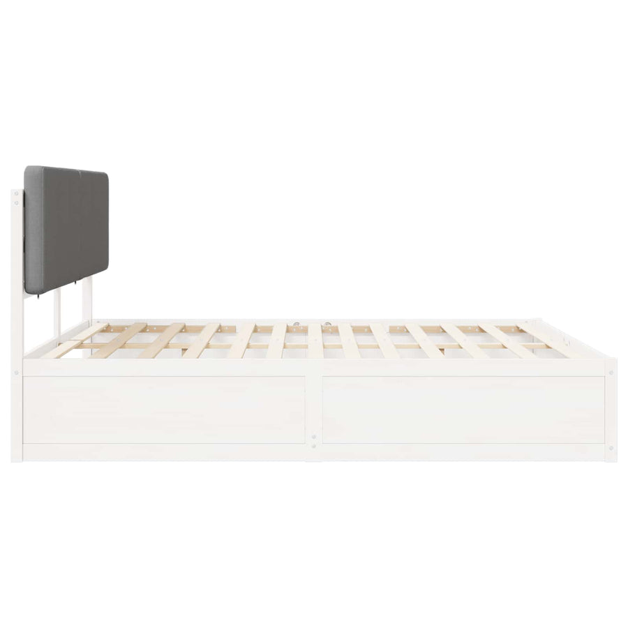 Bedframe met Gevoerd Hoofdgedeelte Lichtgrijs 200 x 200 cm