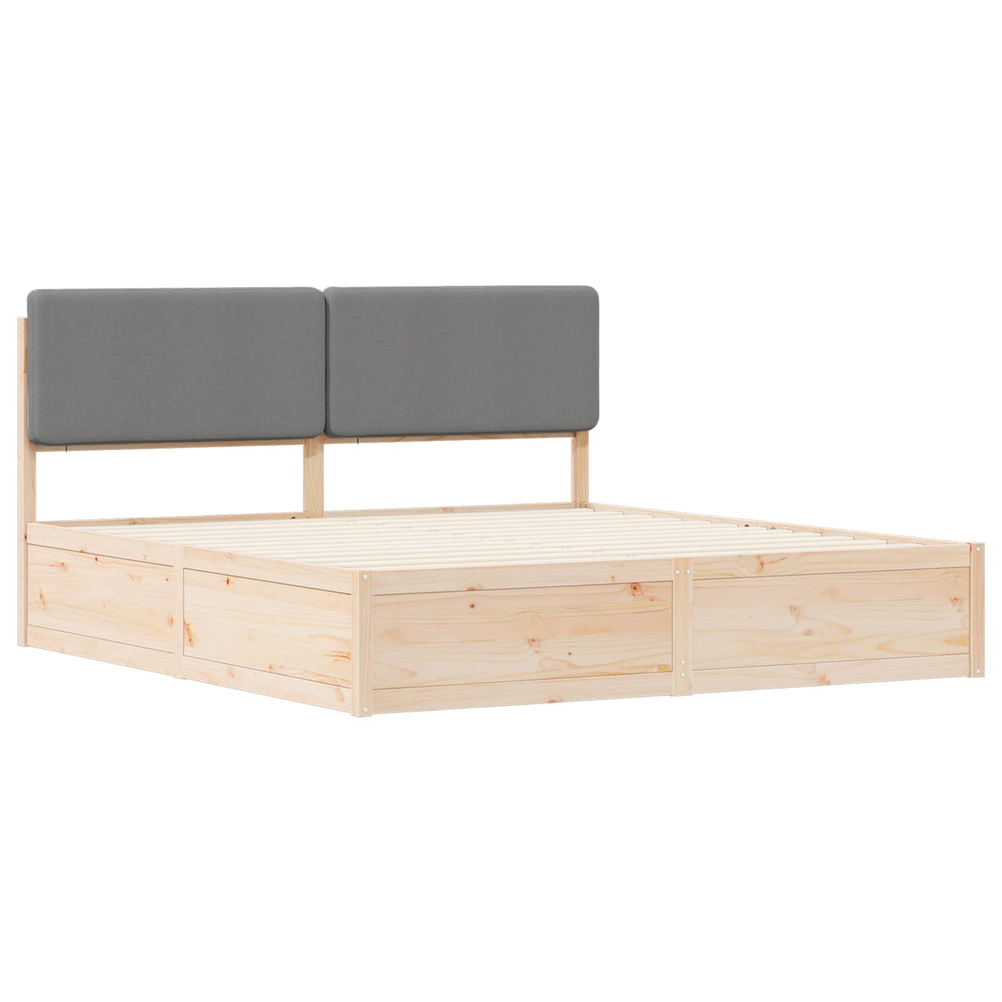 Bedframe met Gevoerd Hoofdgedeelte Lichtgrijs 180 x 200 cm