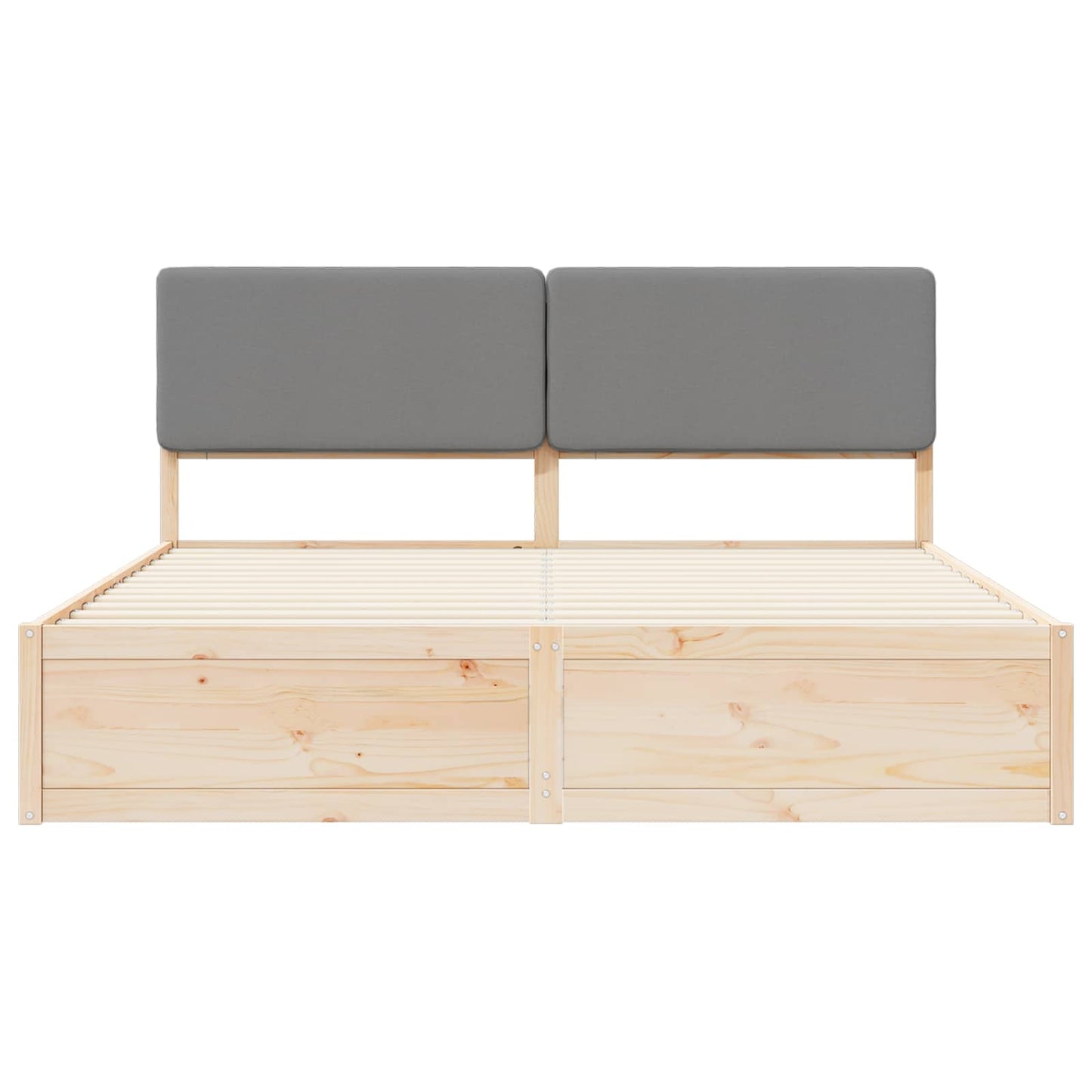 Bedframe met Gevoerd Hoofdgedeelte Lichtgrijs 180 x 200 cm
