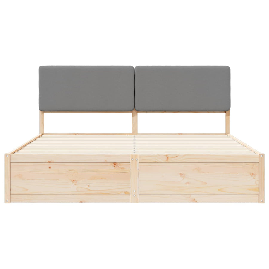 Bedframe met Gevoerd Hoofdgedeelte Lichtgrijs 180 x 200 cm