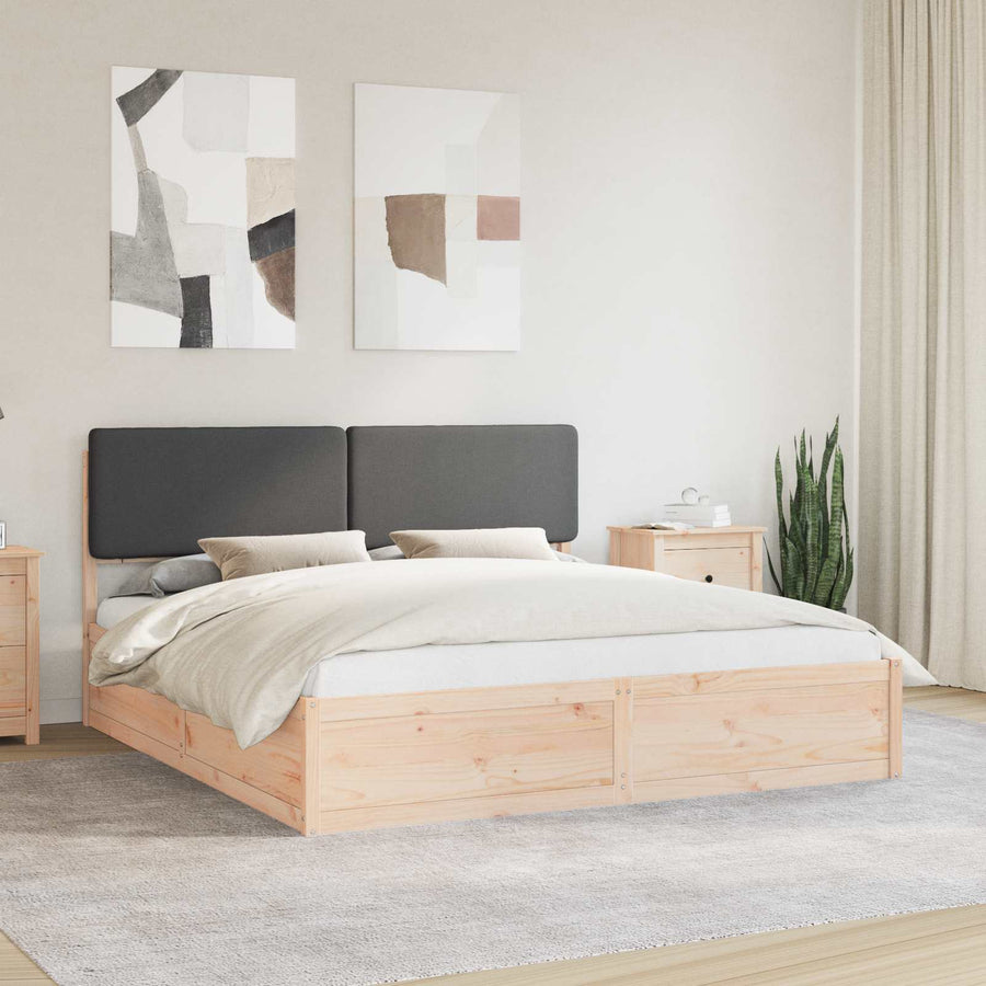 Bedframe met Gevoerd Hoofdgedeelte Donkergrijs 180 x 200 cm