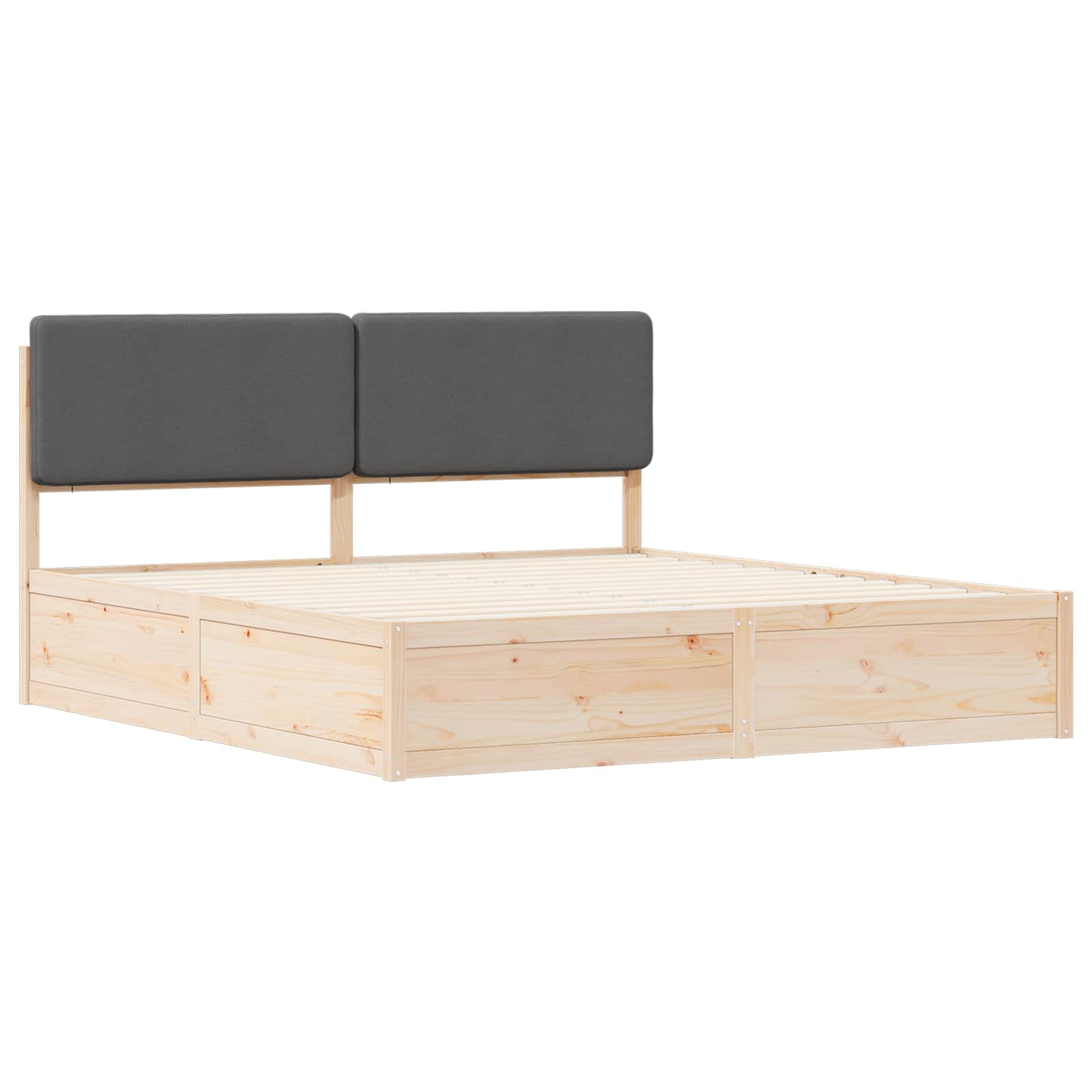 Bedframe met Gevoerd Hoofdgedeelte Donkergrijs 180 x 200 cm